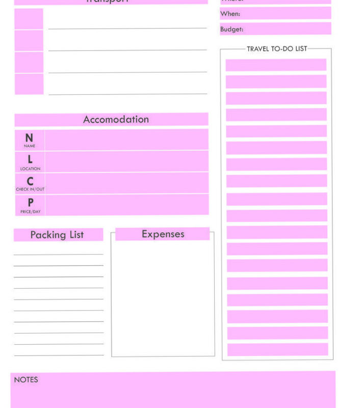 🌈 📍 dream life manifestation: Free Printable Travel Planner PDF Template