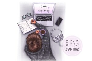 🍰 💌 dream life manifestation: Girl Boss Planner Clipart | Creative Digital Assets