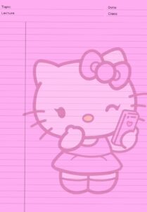 👰 💌 dream life manifestation: Hello Kitty Lecture Paper | Digital Design Planner Asset