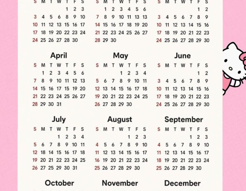 📁 🖇️ dream life manifestation: Hello Kitty 2025 Planner Calendar | Digital Design Inspiration