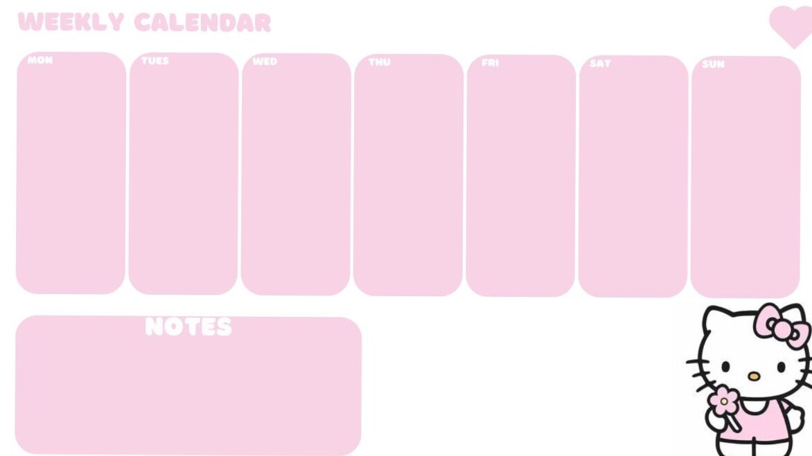 🎀 🤍 dream life manifestation: Hello Kitty Digital Calendar Design for Planners & Creative Projects