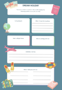 💌 💌 dream life manifestation: Holiday Vacation Planning Worksheet