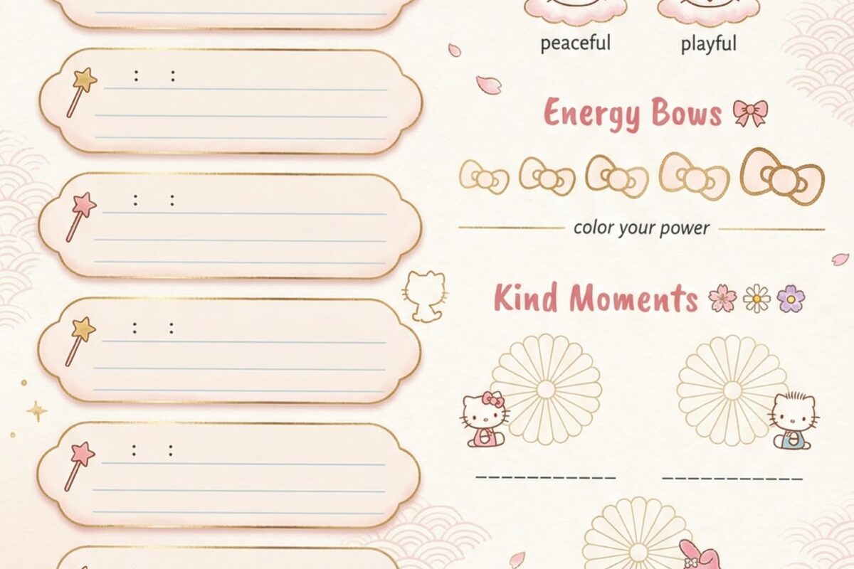 👰 💍 dream life manifestation: Kawaii Cloud Kingdom Daily Planner | Hello Kitty Wellness Journal