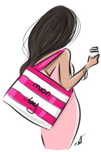 📅 📌 dream life manifestation: Monday Vibe Coffee Illustration — Custom Art Brand Logo