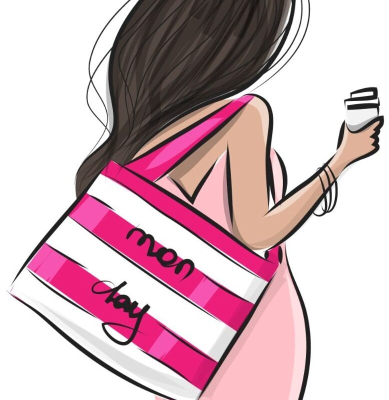 📅 📌 dream life manifestation: Monday Vibe Coffee Illustration — Custom Art Brand Logo