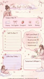 📝 🖇️ dream life manifestation: Soft Girl Aesthetic Daily Planner | Pink Coquette Wellness Journal