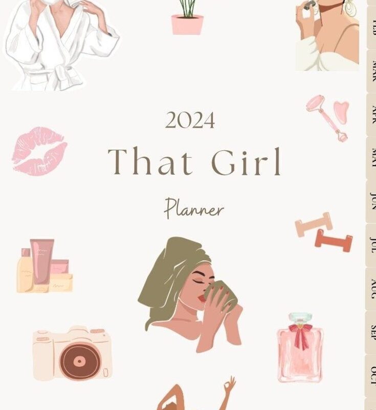 📝 📁 dream life manifestation: THAT GIRL 2024 Digital Planner | Daily, Weekly, Monthly | Creative Design