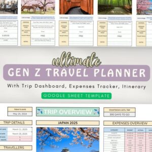 🌿 🤍 dream life manifestation: Ultimate Gen Z Travel Planner with 7 Handy Tools & Freebies