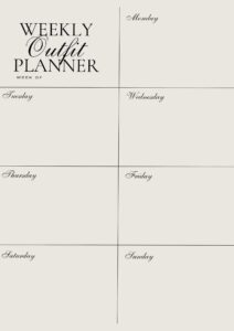🌈 💎 dream life manifestation: Weekly Outfit Planner Clean Digital Design