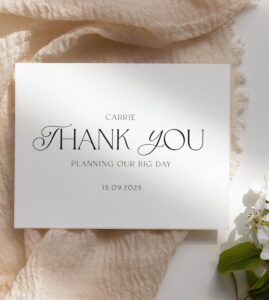 📍 🌈 Elegant Foil Wedding Planner Thank You Cards | stay inspired all year long