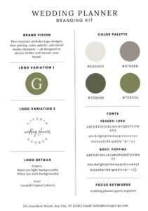 Elegant Wedding Planner Brand Kit – Logo, Fonts & Colors — 🌸 💍 stay inspired all year long