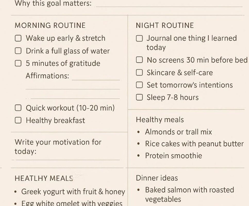 ✨ 🌿 essential planning guide: Becoming Her Daily Planner | Self-Improvement Tracker for Women