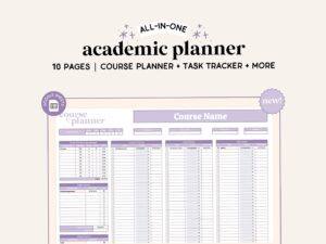 🌸 🥂 essential planning guide: NEW Academic Planner Spreadsheet | Google Sheets | Assignment Tracker | Course