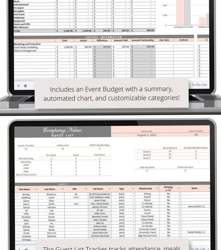 Event Planner Google Sheets | Space & Design Tools — 📌 📊 only tool for life admin
