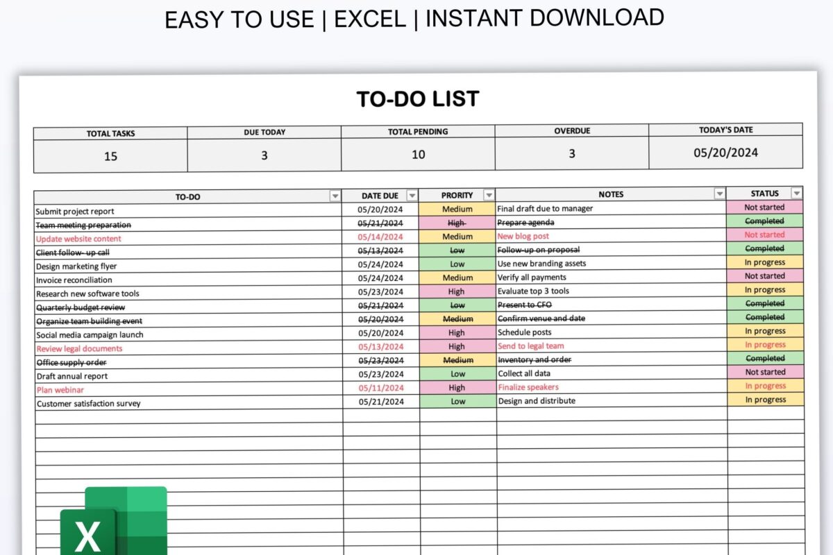 Excel Leave Tracker & Task List Template for Efficient Management — 🪄 🖌️ seamless organization hack