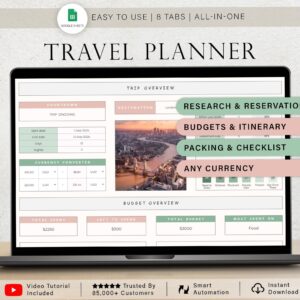 🤍 🕯️ Family Travel Planner & Itinerary Template | no-stress tracker