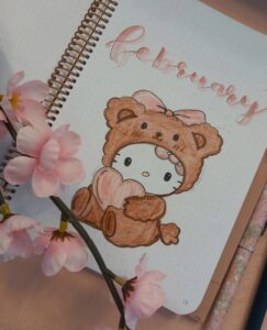 📁 📅 February Bullet Journal Cover Page Design | dream life manifestation