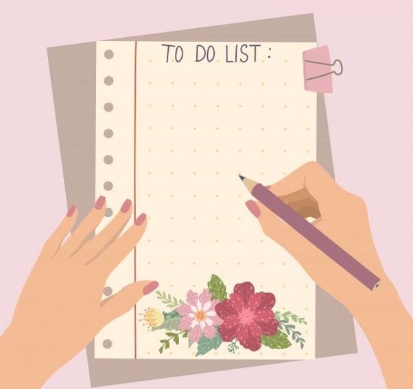 Female Hands Holding Pencil with Flower Notepad | Premium Vector Design — 💍 💍 stay inspired all year long