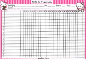 Ficha de Frequência Digital para Organização Criativa — 🖇️ 📅 romanticize your routine