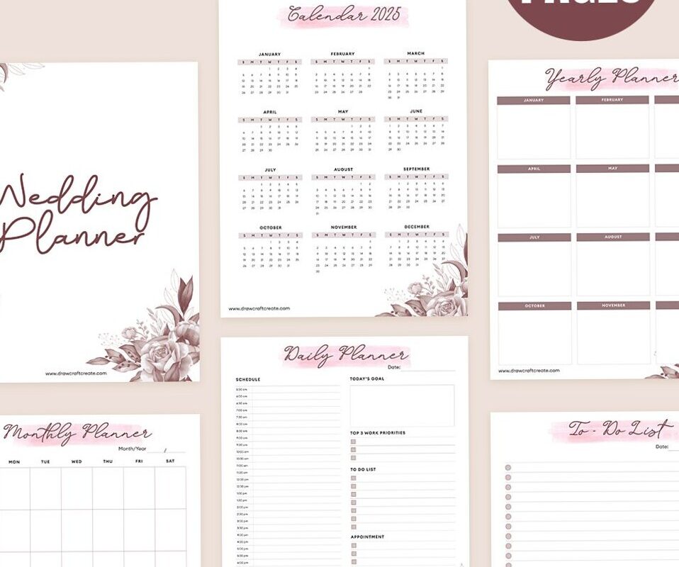 📍 🖌️ Free 33-Page Wedding Planner Printable for Digital Design & Creative Planning | romanticize your routine