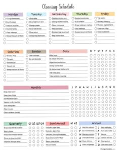 Free Cleaning Schedule & Checklist PDF Templates — 💌 🌸 no-stress tracker