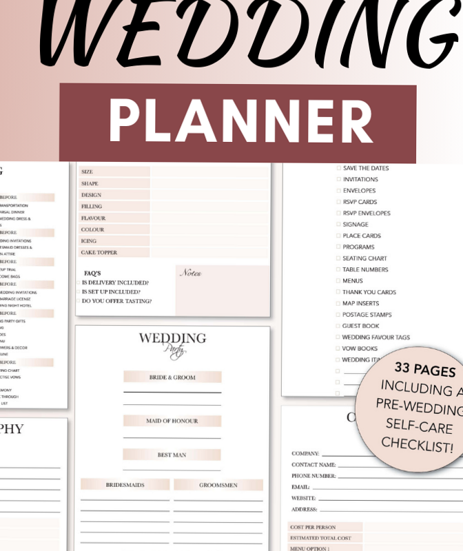 🎨 🌈 Free Digital Wedding Planner Printable | secret to staying productive