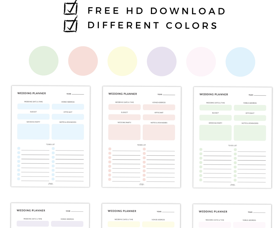 📊 📌 Free Fun Wedding Planner PDF 🌈 | secret to staying productive