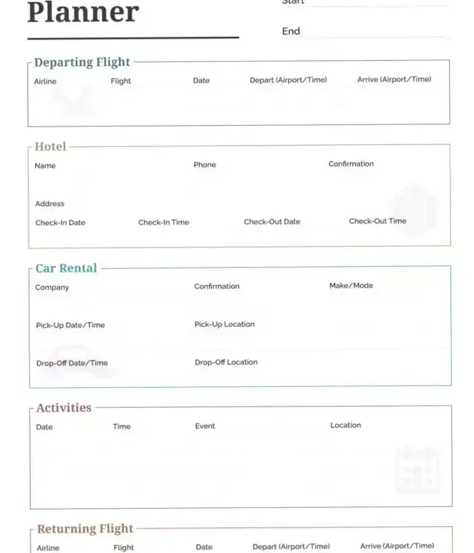 Free Google Docs Travel Itinerary Planner Template — ☁️ 🤍 essential planning guide