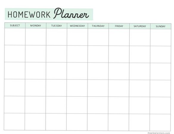 👰 👰 Free Printable Homework Planner Template | romanticize your routine