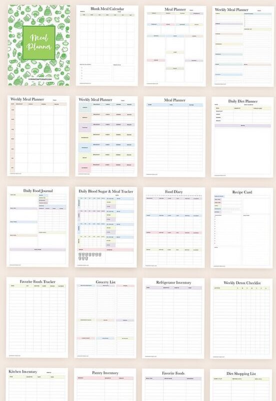 🌸 👰 Free Printable Meal Planner (29 Pages) | Digital Design | romanticize your routine