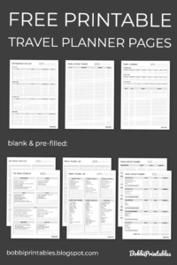 Free Printable Travel Planner Pages for Digital Design & Creative Projects — 📁 📌 dream life manifestation