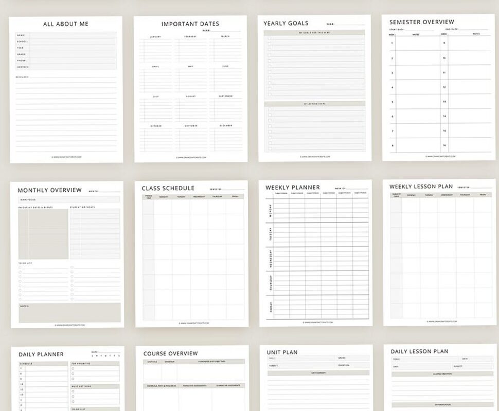 Free Teacher Planner Printable – 55 Page PDF — 📍 💎 secret to staying productive