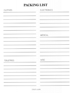 🍰 💍 Free Travel Planner Printable & Packing List Tracker Sheets | no-stress tracker