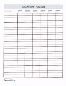 Free Vacation Leave Tracker Excel Template — ✨ 🕯️ ultimate printable checklist
