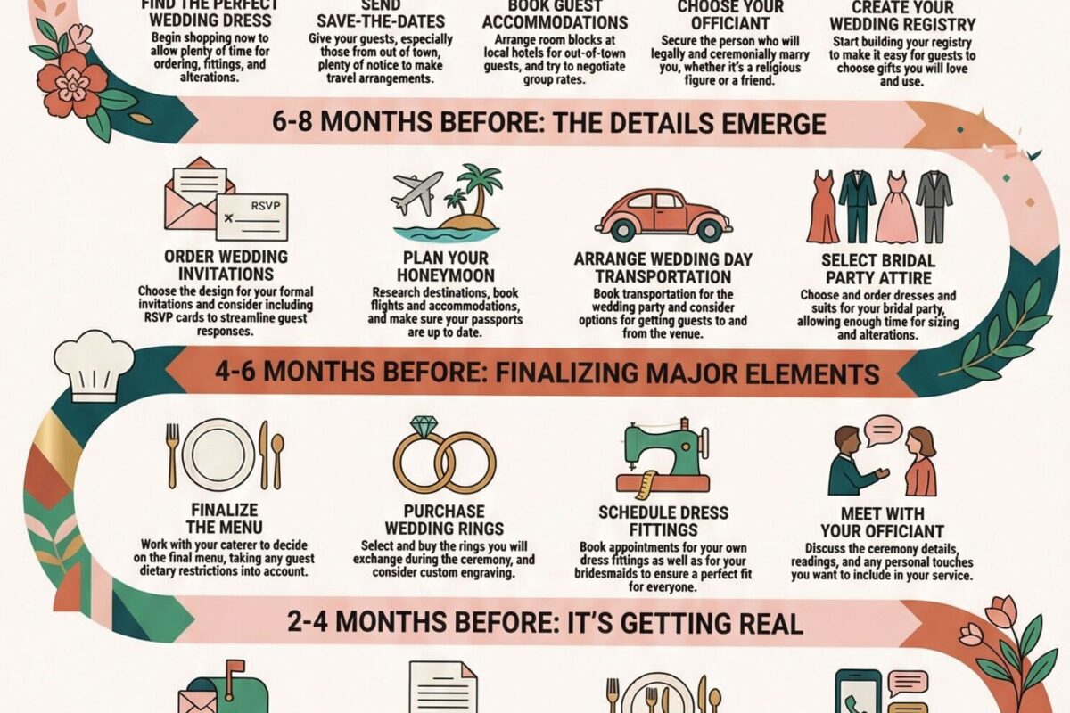 🎀 🤍 From «YES» to «I DO» — Wedding Planning Timeline Checklist! | no-stress tracker