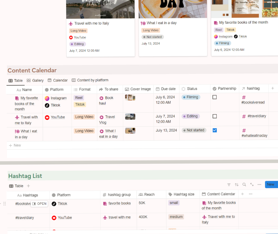 💌 💌 game-changing digital system: Notion Template for Content Creator Planning #430