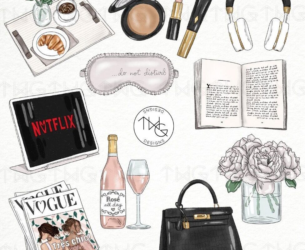 🌈 📍 Glam Girly Watercolor Planner Sticker Icons | romanticize your routine