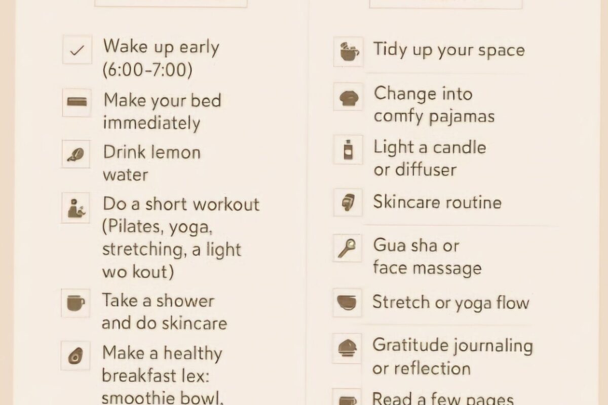 Glow Up Habit Morning & Night Routine Checklist 🌟 — ✨ ☁️ seamless organization hack