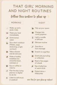 Glow Up Habit Morning & Night Routine Checklist 🌟 — ✨ ☁️ seamless organization hack