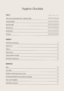 Glow Up Hygiene Checklist for Digital Planners — 🌿 🌿 ultimate printable checklist