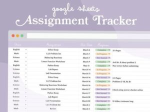 Google Sheets Assignment Tracker & Homework Planner for Google Calendar — 🖌️ 🪄 no-stress tracker