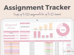 📅 🖇️ Google Sheets College Assignment Tracker Template | no-stress tracker
