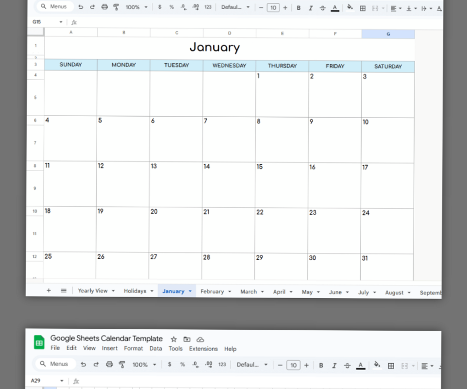 Google Sheets Templates | Firstprintable — 📅 📌 romanticize your routine