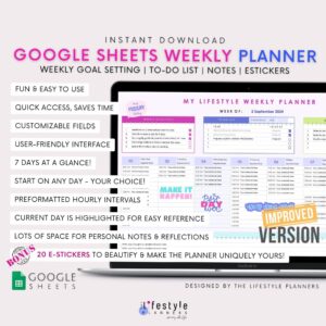 Google Sheets Weekly Planner 2025 Customizable Etsy — 📁 🖇️ dream life manifestation