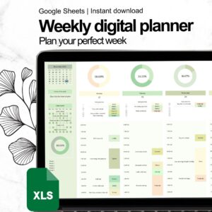 Green Digital Weekly Planner & Annual Calendar Template — 🌸 🍰 stay inspired all year long