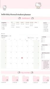 🎀 ✨ Hello Kitty College Planner in Notion 🎒✨ | pro digital dashboard