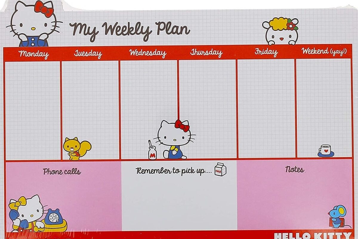 📁 📁 Hello Kitty Desk Pad Planner | 52 Weeks | Creative Essentials | secret to staying productive
