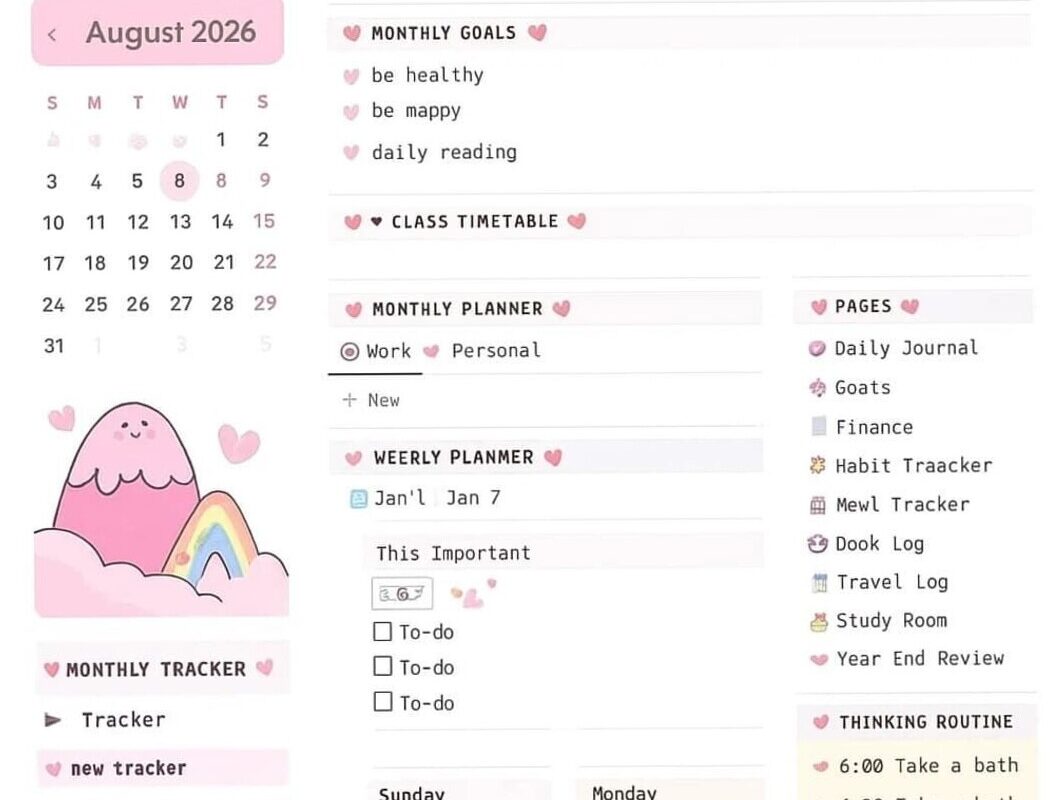 💌 💍 Hello Kitty Inspired Digital Planner — Your Ultimate Cute Organizer | dream life manifestation