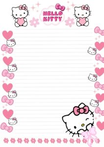 🤍 🕯️ Hello Kitty Note Template for Planners & Digital Design | secret to staying productive
