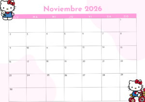 📍 📍 Hello Kitty Noviembre 2026 Calendario Creativo | stay inspired all year long